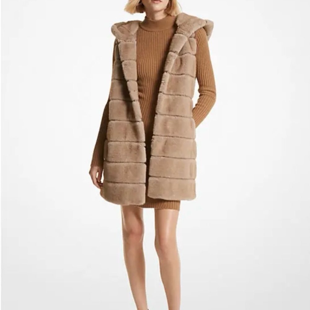 Michael Kors Sand Faux Fur Vest